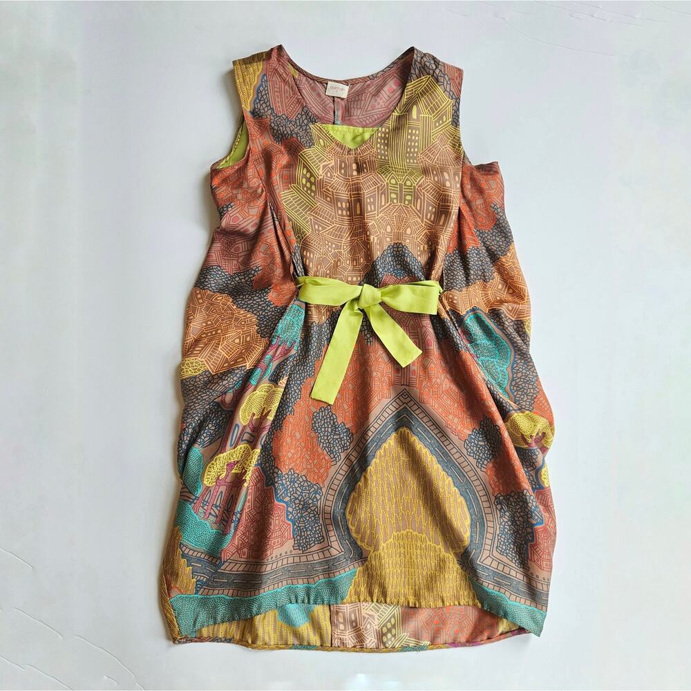 Gorman Australia Vintage 2012 Silk Abstract Art Print Dress Size 4